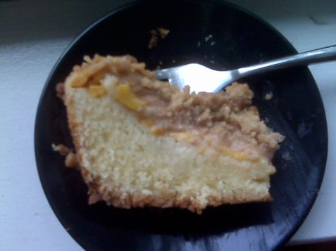 Slice of Peach Crumb Cake